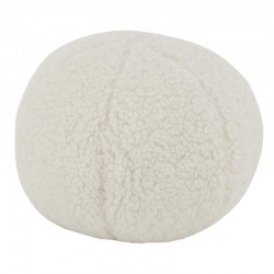 Coussin boule blanc en bouclette ø 25 cm