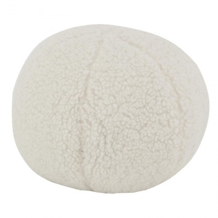 Coussin boule blanc en bouclette ø 25 cm