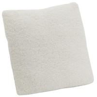 Coussin déhoussable blanc en bouclette 45 x 45 cm