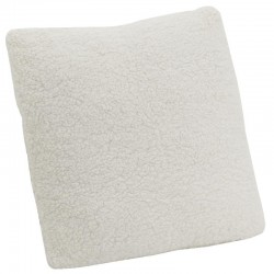 Coussin déhoussable blanc en bouclette 45 x 45 cm