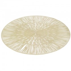Tovagliette Americane In Vinile Oro Con Foglie E Fiori | Set Da 6, 45x30 Cm | Lavabili E Impermeabili Per Cucina