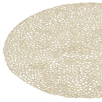 Zestaw 6 Złotych zestawów stołowych winylu Ø 38 cm