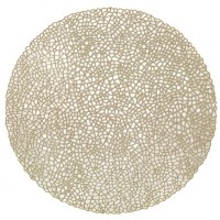 Zestaw 6 Złotych zestawów stołowych winylu Ø 38 cm