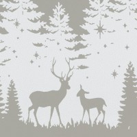 Set of 6 deer and fir vinyl placemats 43 x 30 cm
