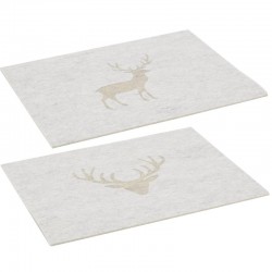 Lot de 6 sets de table en feutrine motifs cerfs 45 x 35 cm