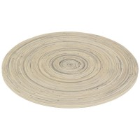 Conjunto de 6 individuais de mesa redondos em bambu natural e manchado de preto ø 38 cm
