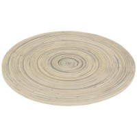 Lot de 6 sets de table ronds en bambou naturel et teinté noir ø 38 cm