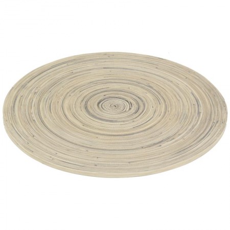 Lot de 6 sets de table ronds en bambou naturel et teinté noir ø 38 cm