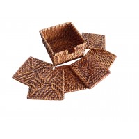 Square stained rattan coaster X6