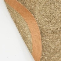 Tapis rond en jonc naturel et teinté terracotta ø 120 cm