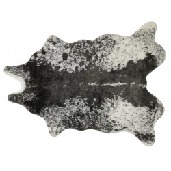 Tappeto in similpelle di vacchetta bianco e nero 115 x 160 cm