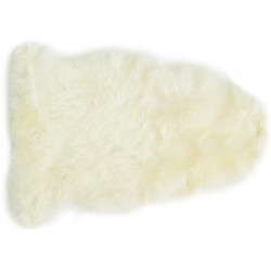 Pelle di pecora bianca naturale al 100% 90 x 60 cm