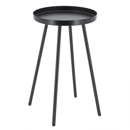 Table basse ronde en métal teinté noir ø 30 h 50 cm