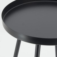 Mesa de centro redonda de metal teñido de negro ø 30 h 50 cm