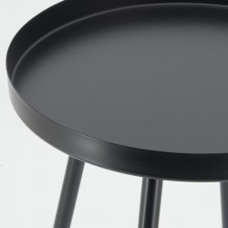 Round coffee table in black tinted metal ø 30 h 50 cm