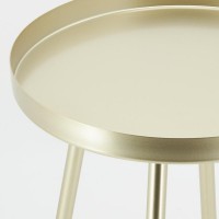 Mesa de centro redonda em metal dourado ø 30 h 50 cm