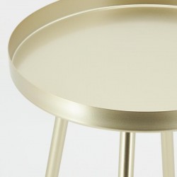 Round coffee table in gold metal ø 30 h 50 cm