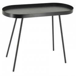 Oval side table in black metal 70 x 30 x 57 cm