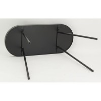 Table d'appoint ovale en métal noir 70 x 30 x 57 cm