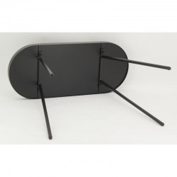 Owalny stół boczny w czarnym metalu 70 x 30 x 57 cm