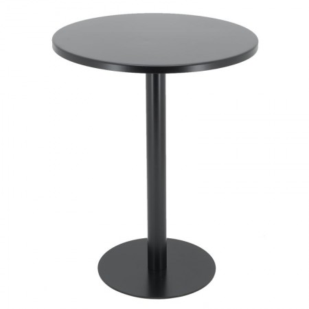 Table d'appoint ronde en métal teinté noir ø 40 h 50 cm