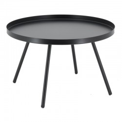 Round coffee table in black tinted metal ø 50 h 31.5 cm