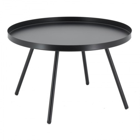 Ronde salontafel in zwart getint metaal ø 50 h 31,5 cm