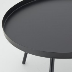 Round coffee table in black tinted metal ø 50 h 31.5 cm