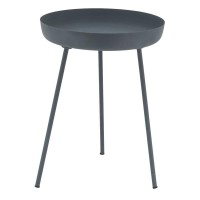 Table d'appoint ronde en métal teinté bleu ø 42 h 59 cm