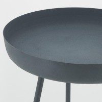 Table d'appoint ronde en métal teinté bleu ø 42 h 59 cm