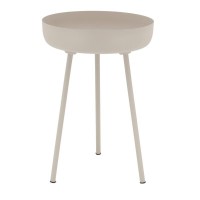 Table d'appoint ronde en métal teinté beige ø 33 h 48 cm