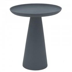 Table d'appoint ronde en métal teinté bleu ø 45 h 51 cm