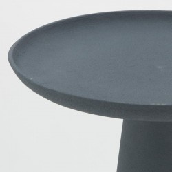 Round side table in blue tinted metal ø 45 h 51 cm