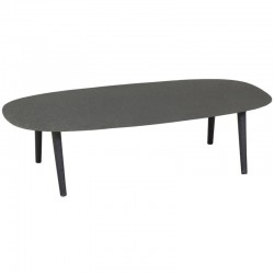 Zwart gebeitste metalen salontafel 122 x 60 x 30 cm
