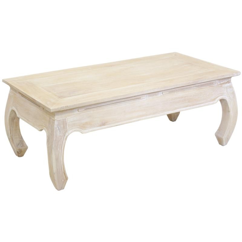 Table Basse En Bois Massif Type Opium – Rectangulaire 152x92x42 Cm, Marron