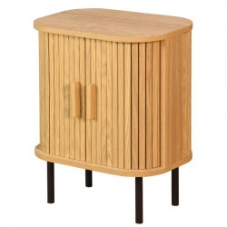 Table de nuit en médium 2 portes, pieds en métal