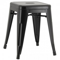 Industrial stool in black lacquered metal