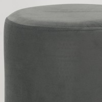 Szary Velvet Puf i Złoty Metal Ø 29 H 39 cm