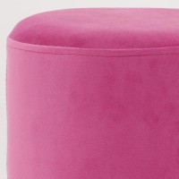 Puff i rosa sammet och guldmetall ø 29 h 39 cm