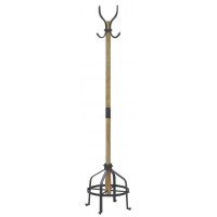 Coat rack on metal and wood legs, 4 hooks