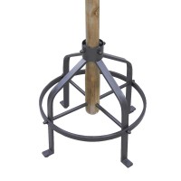 Coat rack on metal and wood legs, 4 hooks