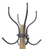 Coat rack on metal and wood legs, 4 hooks