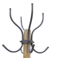 Metal Pie Coat Rack y madera Llevar Diseño 4 Ganchos robustos