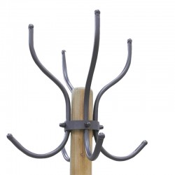 Coat rack on metal and wood legs, 4 hooks