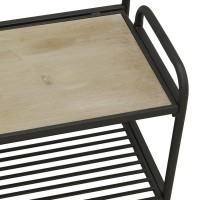 Vestiaire en métal et bois 2 étagères et 3 patères