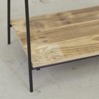 Składany metalowy stojak na płaszcz i drewno z recyklingu