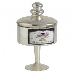 Boite à gâteaux sur pied en métal antique