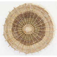 Zestaw 3 wiklinowych okrągłych dysków - Wiklinowe dekoracje ścienne