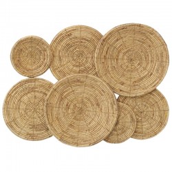 Grande décoration murale disques en jacinthe 130 x 87 cm