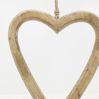 Set of 2 wooden hanging hearts